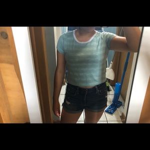 Charlotte Russe blue Crop Top size s